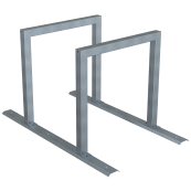 Bicycle rack - row arrangement | lean-on hoop made of steel tube 60 x 60 mm | hot-dip galvanized | for 2 bicycles